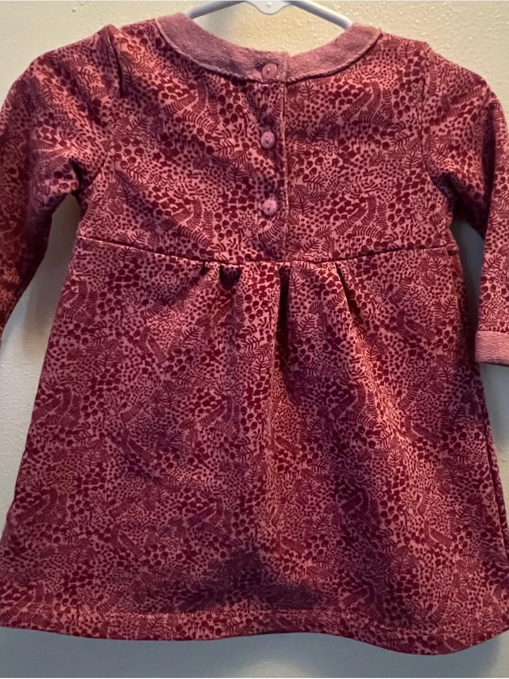 Gymboree Raspberry Floral-Patterned Long Sleeve Dress size 6-12 months